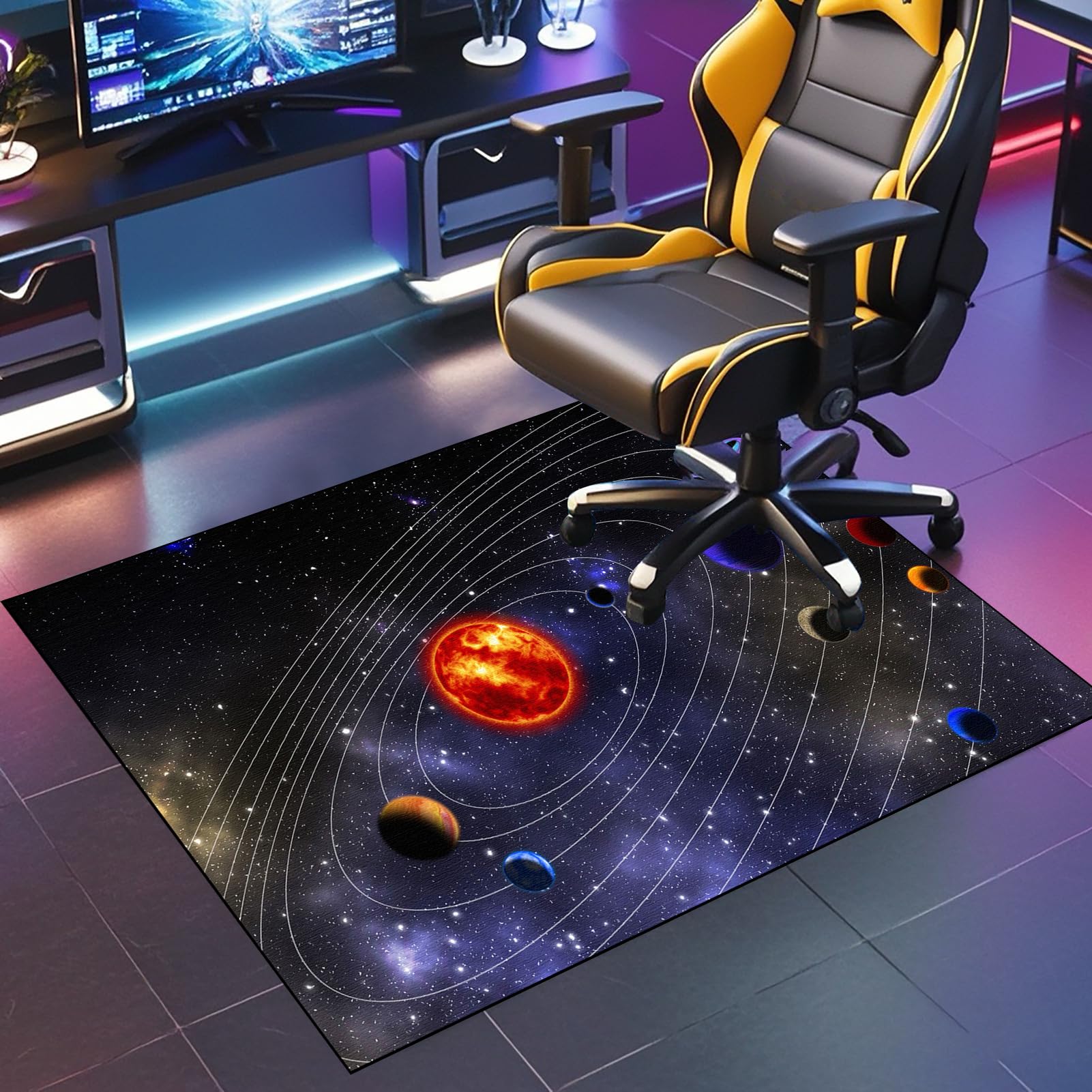 JaevKwzy Office Gaming Chair Mat for Carpet, Computer Chair Mat for Hardwood Floor, Carpet Protector Mat, 120 x 140 cm Desk Chair Mat, Non Slip Gaming Rug, Hard-Floor Chair Mats