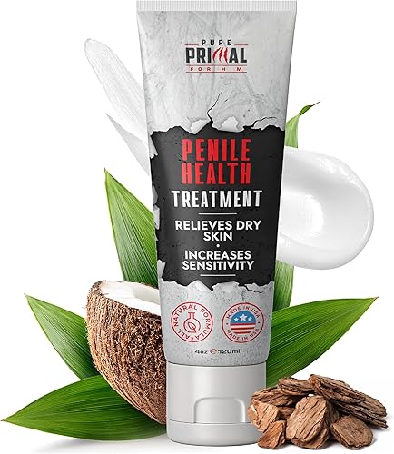 Pure Primal Premium Penile Health Cream - Advanced Moisturizing Penile Cream to Increase Sensitivity for Men - Moisturizer Penile Lotion for