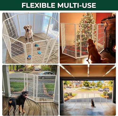 Miniatura 45 de FXW Puerta para perros extra ancha diseñada para uso en interiores, ancho ajustable de hasta 165 pulgadas de ancho (40 pulgadas de alto, 6 paneles