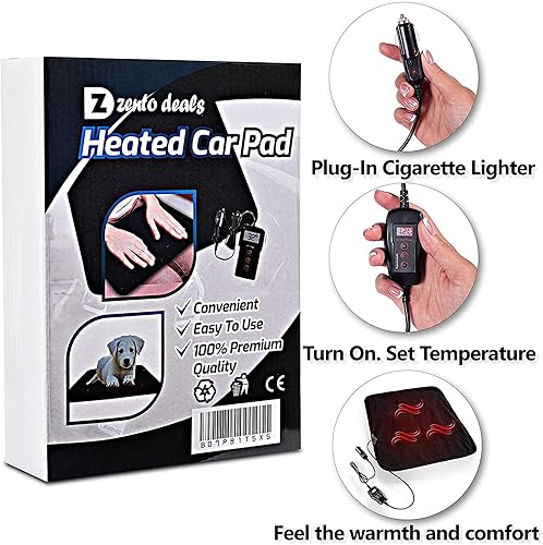 Miniatura 5 de Zento - Almohadilla de viaje para automóvil para mayor comodidad (negro) - Mini manta de forro polar de diseño rústico para llevar en tus vacaciones