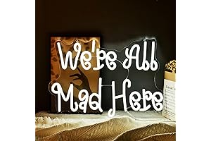 We're All Mad Here: Funny Neon Sign for Home Decor