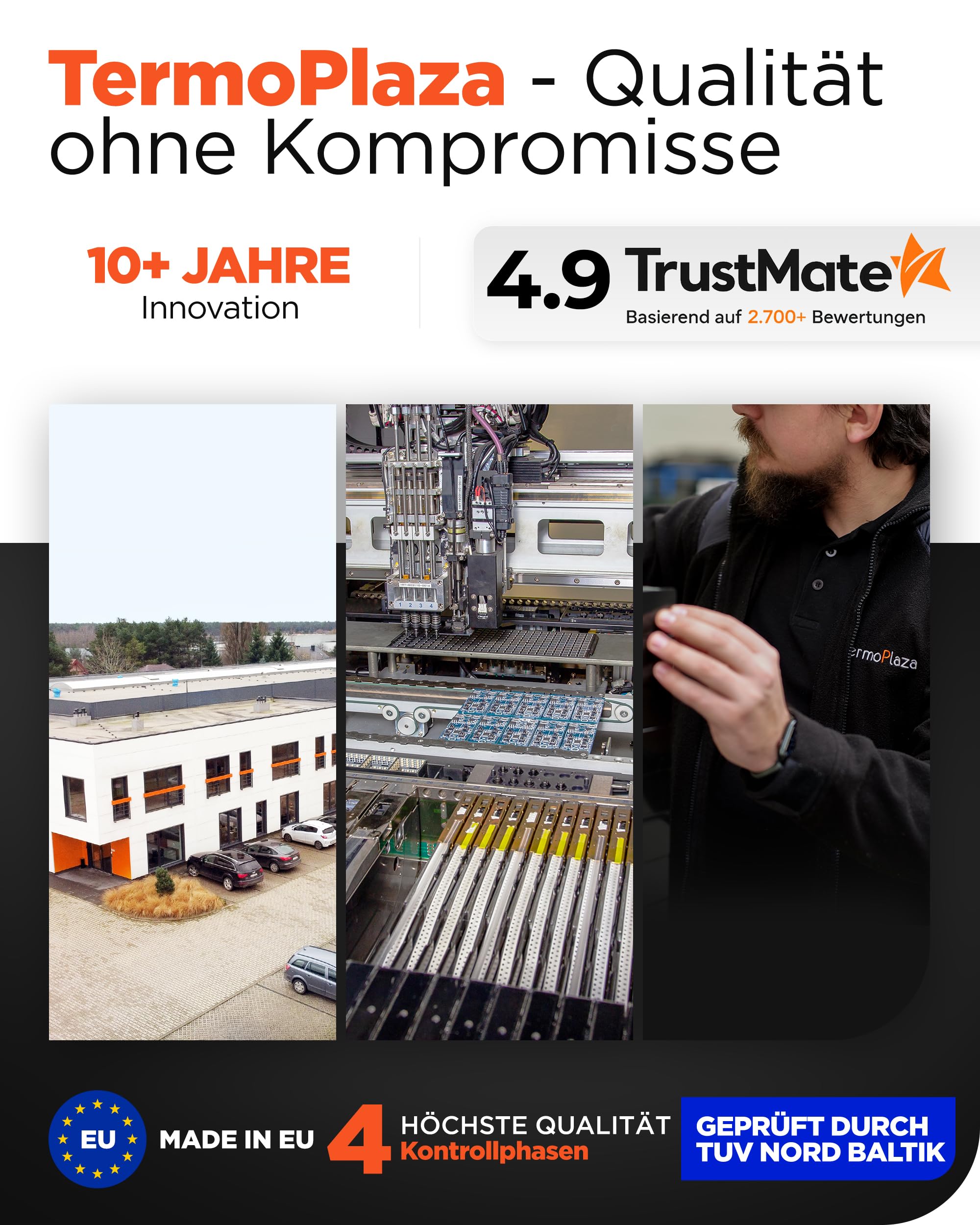 TermoPlaza WLAN Infrarot Heizstrahler 270 W bis 7 m² | Intelligente Infrarot Wandheizung Elektrisch | Badheizkörper mit Handtuchhalter & Thermostat | Energiesparende Elektroheizung für Badezimmer