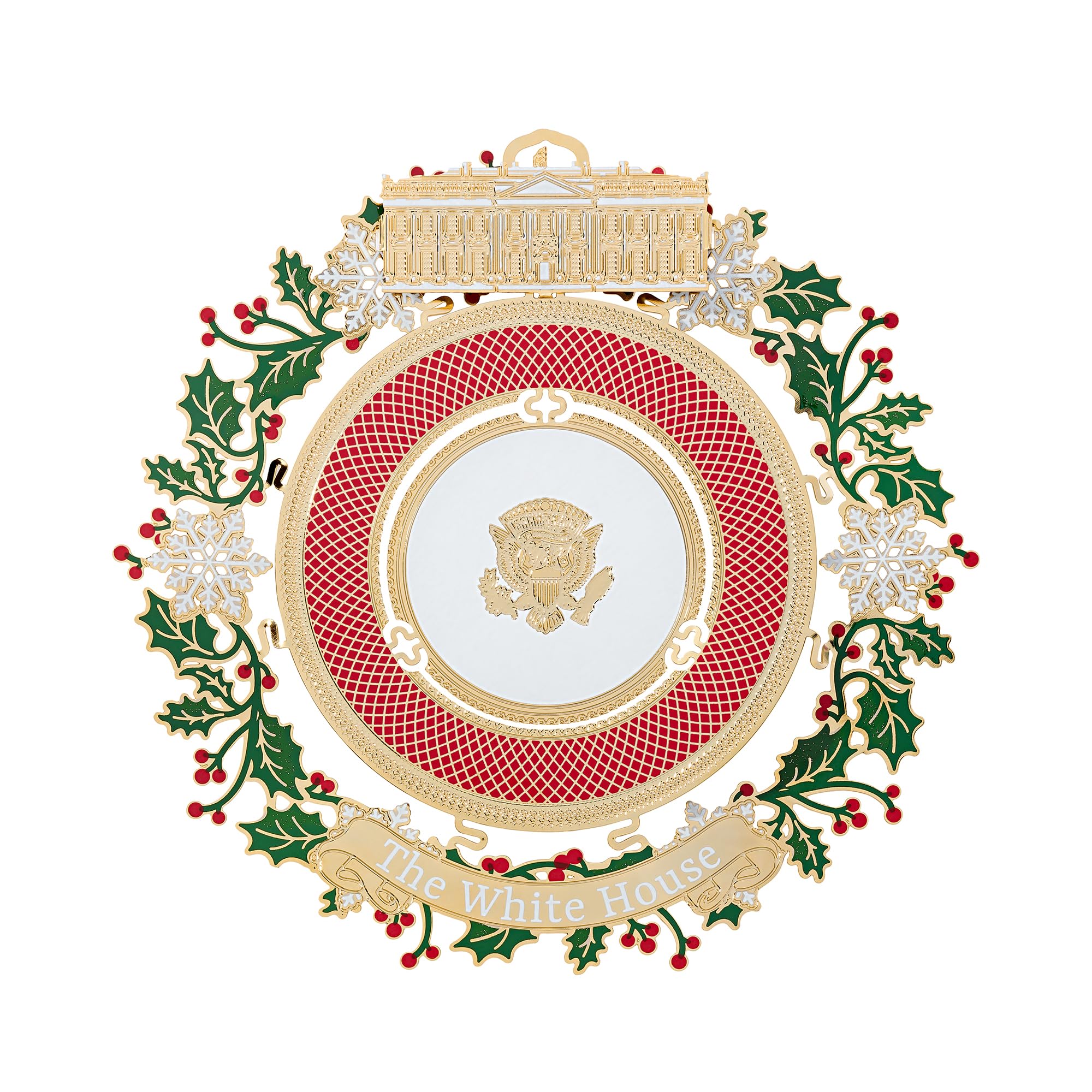 Official 2025 White House Christmas Ornament – Honors 150 Years of White House State Dinners, 24k Gold-Finished Brass, Includes Ribbon & Booklet, Collectible Gift in Keepsake Box, Made in USA
