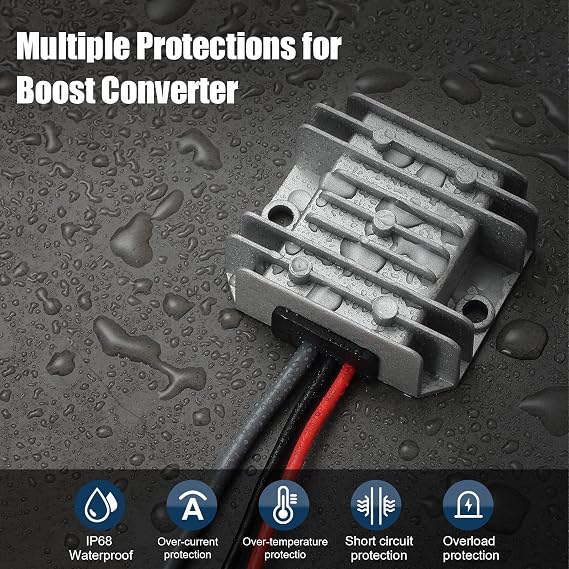 Starlink Mini 12V Power Adapter, 12/24V to 48V 1.5A Boost Converter with Female Plug, DC Step-Up Converter for RV, Marine & Off-Grid Use