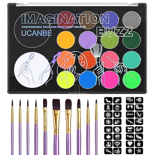 UCANBE Face Painting Kit for Kids & Adults -18 Colors