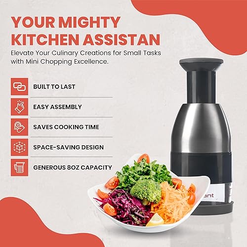 Miniatura 3 de Manual Hand Chopper - Versatile Food Dicer, Vegetable slicer and Onion Chopper, Handy Nut Chopper, Garlic Mincer and Onion cutter, Tomato