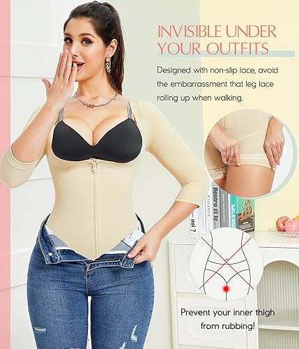 Miniatura 4 de MERYOSZ Fajas moldeadoras para mujer con control de abdomen, faja de entrenamiento de cintura, fajas colombianas, overol moldeador de cuerpo completo