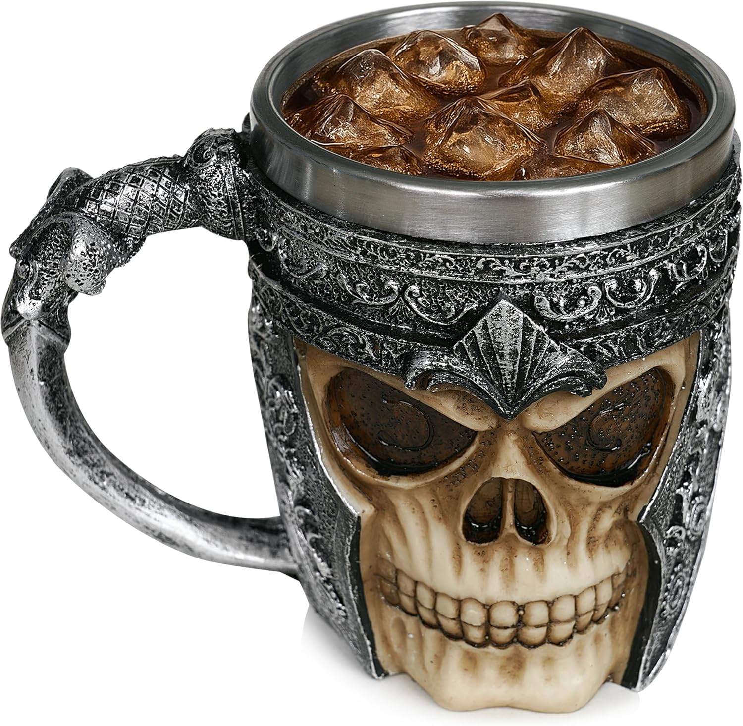 Keramik-Teetassen & Totenkopf-Becher: Stilvoll trinken 3D Totenkopf-Becher aus Edelstahl