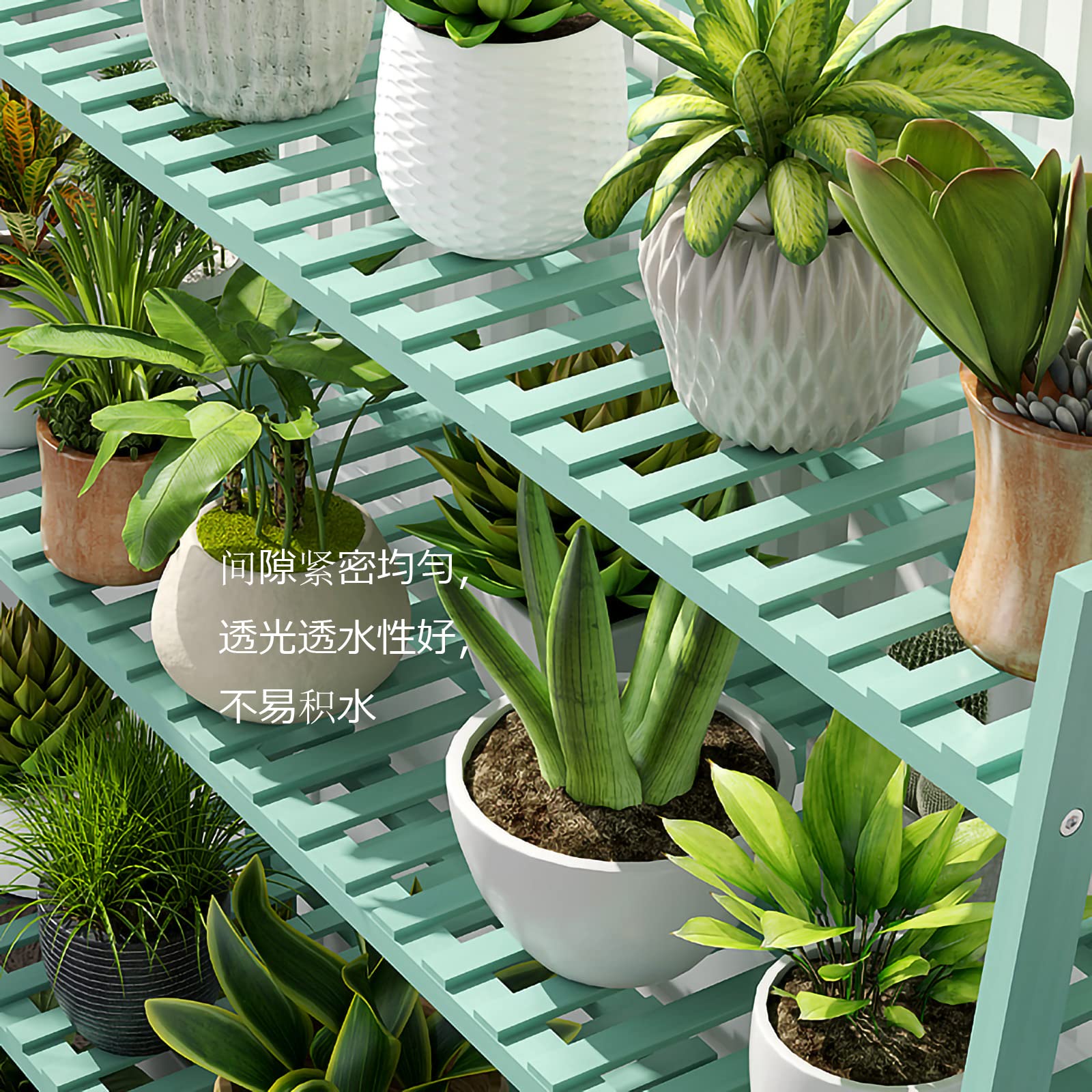 Amazon.co.jp: ガーデンラック 3段 4段 多肉植物棚 屋外木製ガーデン  