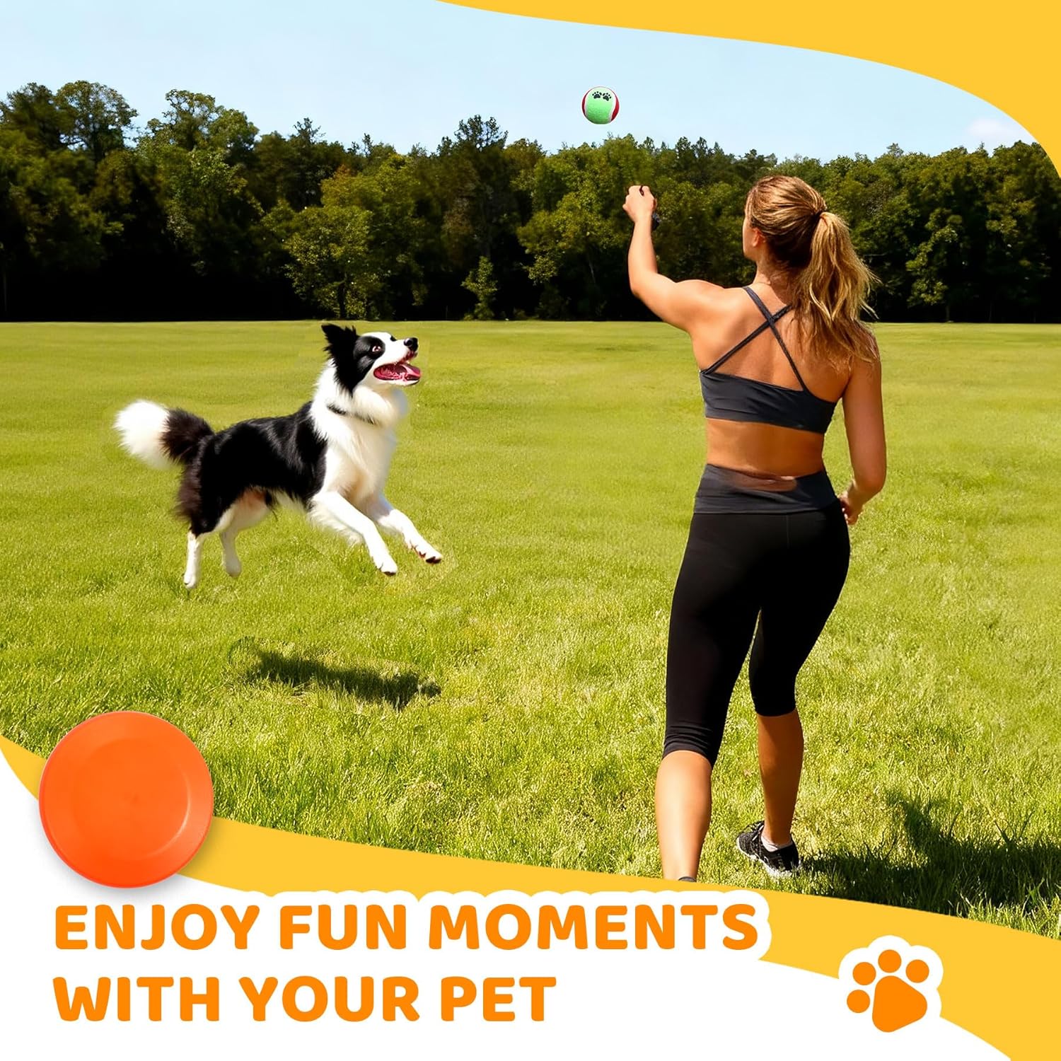 POPMOON Dog Agility Tunnel-10FT Foldable Pet Training Tunnel with 2 Sandbags, 4 Ground Stakes & Carry Bag, 25.6" Diameter for Dogs, Dog Agility Course Backyard Set for Indoor, Backyard, Outdoor Use