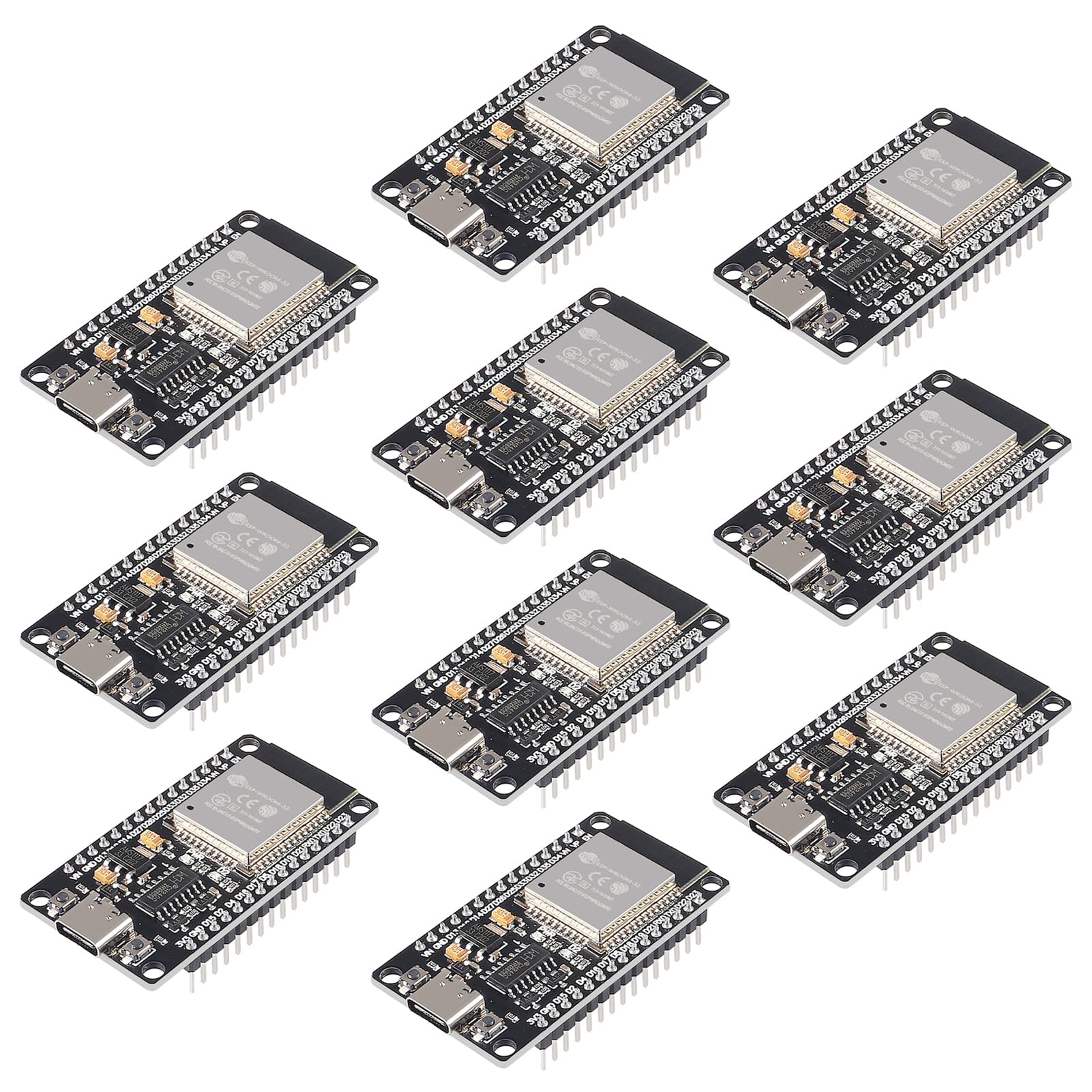Amazon.com: 10PCS Type-C ESP32 ESP-32S Development Board 2.4GHz Dual ...
