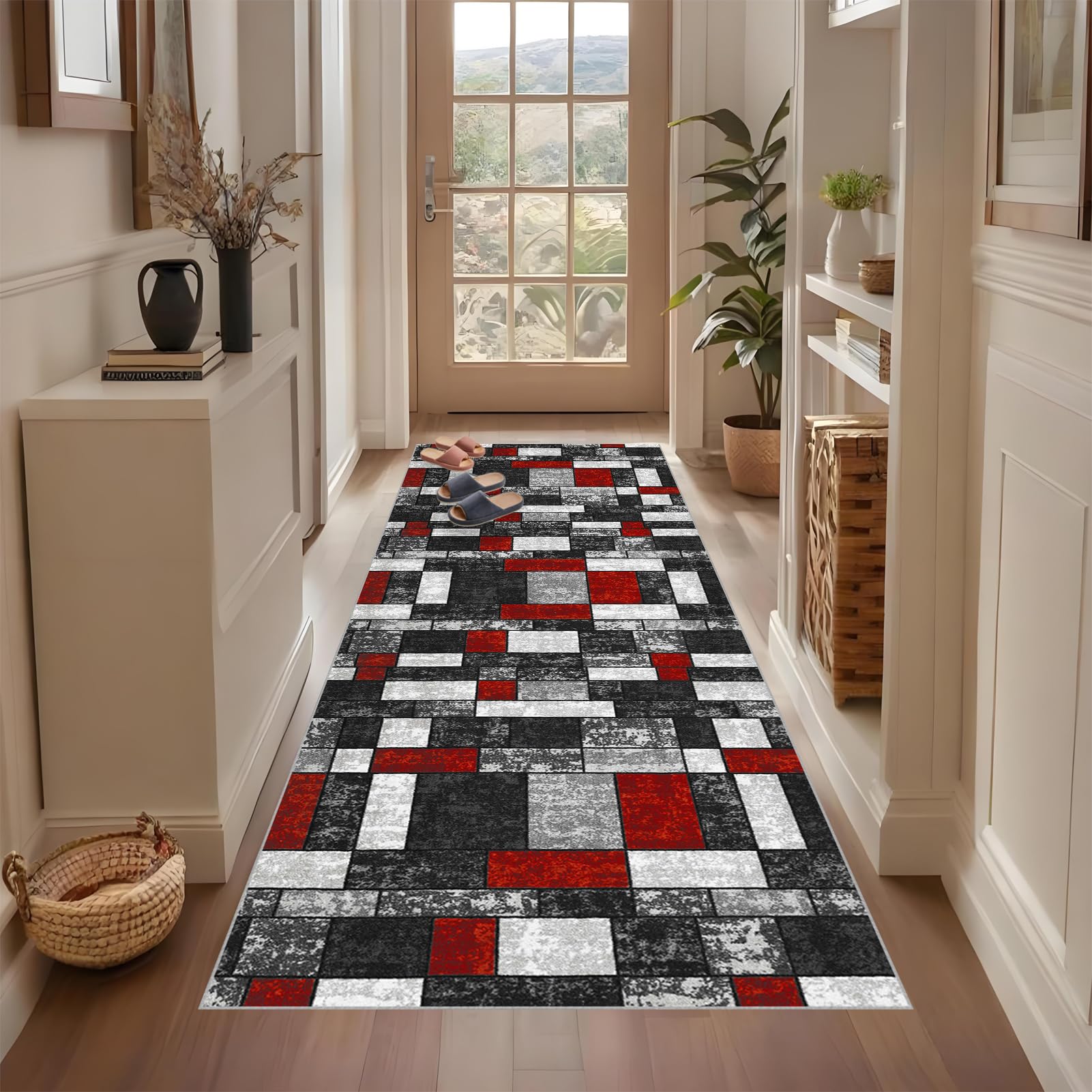 Qemgrste Alfombra de Pasillo Lavable Antideslizante Alfombras Cocina 40 x 100 cm Alfombra Larga Entrada Casa Interior Alfombra Corredor para Puerta Cocina Pasillo Alfombra Salón Lavadero Dormitorio