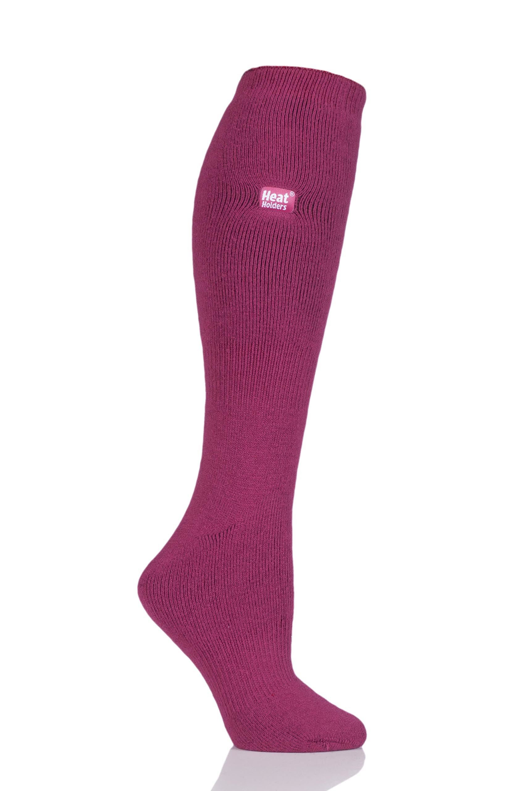 Heat Holders Ladies 1 Pair 1.6 TOG Lite Knee High Socks Raspberry 4-8