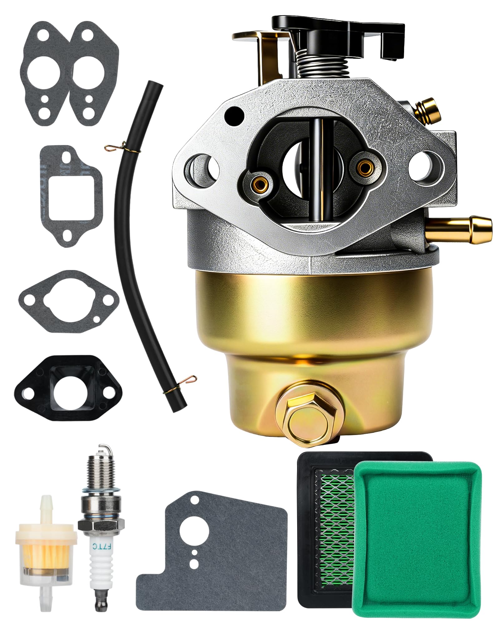 Carburateur pour Honda GCV160 GCV135 Pièces Détachées Tondeuse avec Joint pour Honda HRB216 HRS216 HRR216 HRT216 HRZ216 Accessoires Carburateur Filtre à Carburant Bougie Allumage