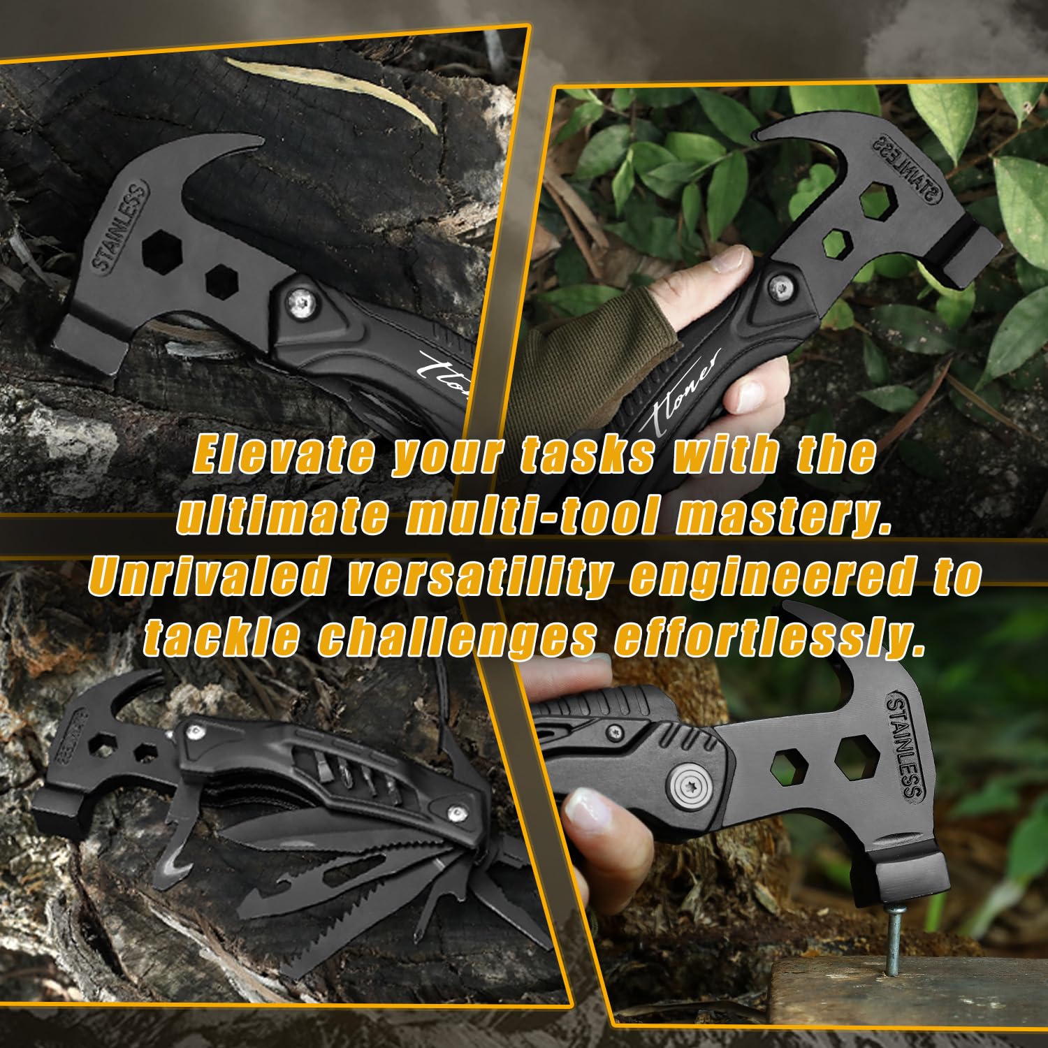 TLONER, ZEUS Series 21-H Multitool hammer with Premium Stainless Steel  Pliers and Saw, Short Dagger, Combo Tool，Black Luxury Gift Box : Amazon.sg:  DIY and Tools
