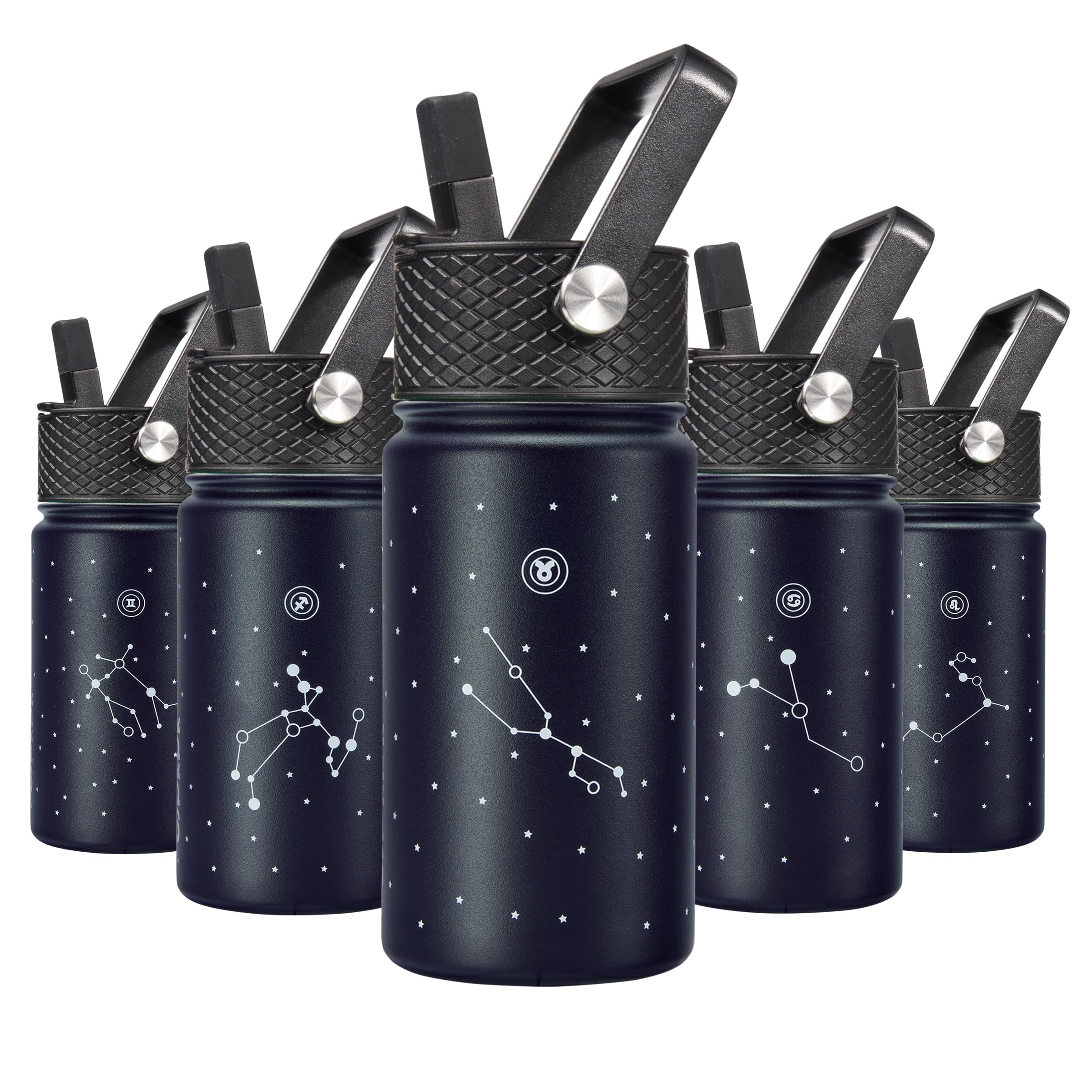 BJPKPK Insulated Water Bottle, 15oz Stainless Steel with Straw Lid