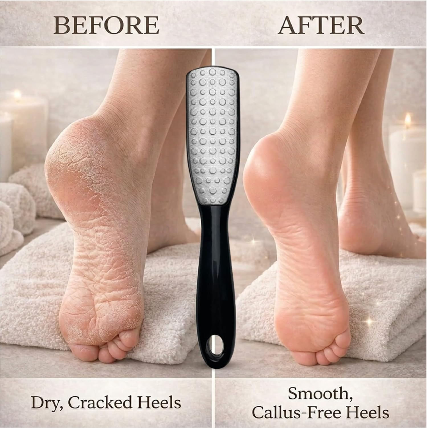 Professional Foot File & Callus Remover 2-in-1 Set –9.6" Foot Rasp with 6.7" Nail File Included–Elite Sapphire Black–Dual-Sided, Durable & Hygienic Pedicure Tool for Smooth, Soft Feet–Wet & Dry Use