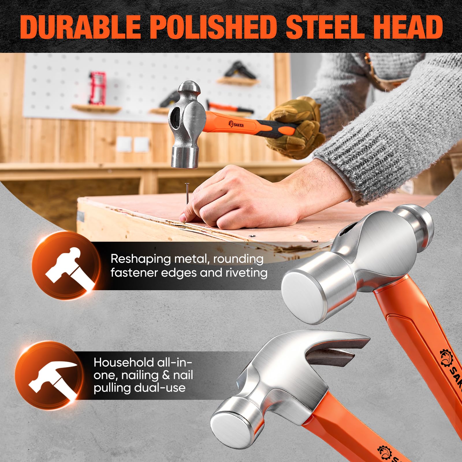 Saker 5-Piece Hammer Set - Home & DIY Tools -3