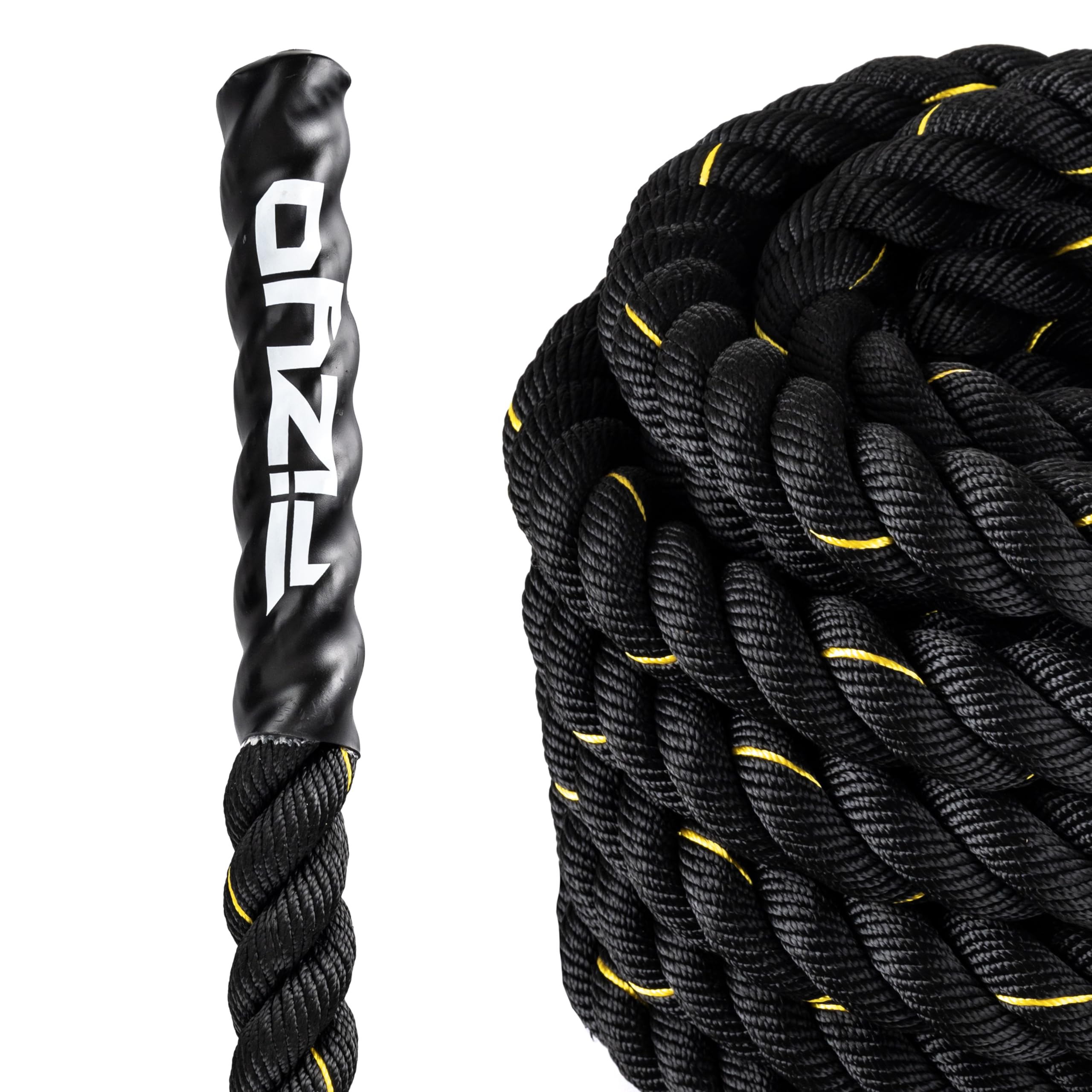 FIZYO Battle Rope – Corda da Allenamento Robusta per Functional Training, Cross Training, Forza e Resistenza – Diametro 3,8 cm, Costruzione a 3 Fili – Home Gym & Outdoor (9m)