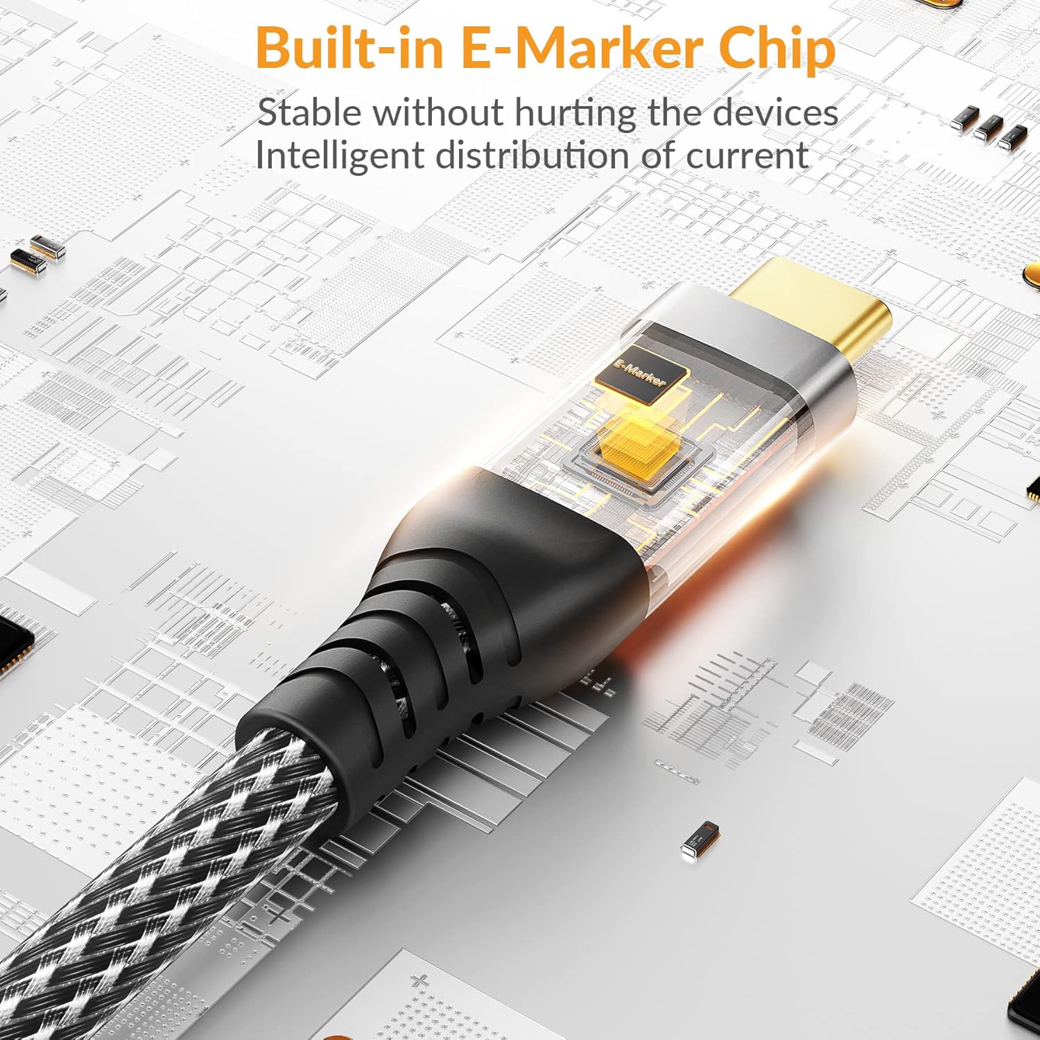 iDsonix for Thunderbolt 4 Cable [USB-IF Certification] 2 in 1 USB 4.0 Cable [5Ft] with 8K@60Hz Display, 40Gbps Data Transfer, PD 100W Charging for MacBook, Dock, iPad, Phone, Laptop etc