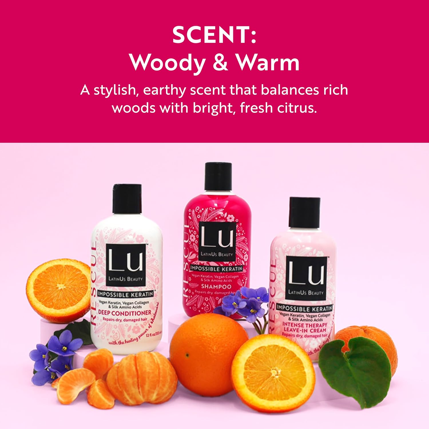 Lu by LatinUs Beauty Rescue Shampoo Set | Hair Repair Shampoo for Dry, Damaged & Color-Treated Hair, Shatavari Infused Glycerin, Daily Repair Hair Products | 12 Fl Oz Each | 2-Pack - Image 8