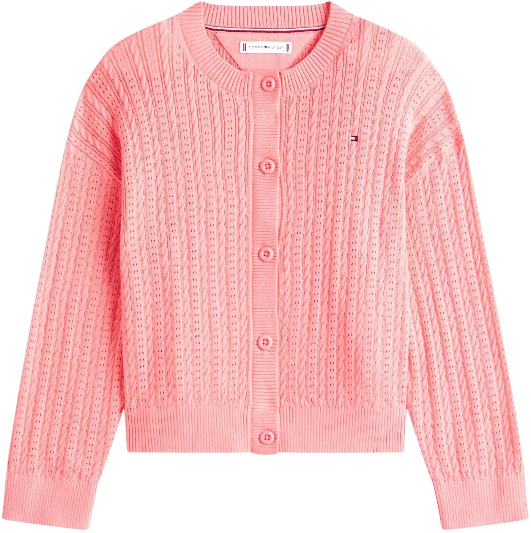 Tommy Hilfiger Pointelle Cable Cardigan Kg0kg09378 Suéteres Niñas (Pack de 1)