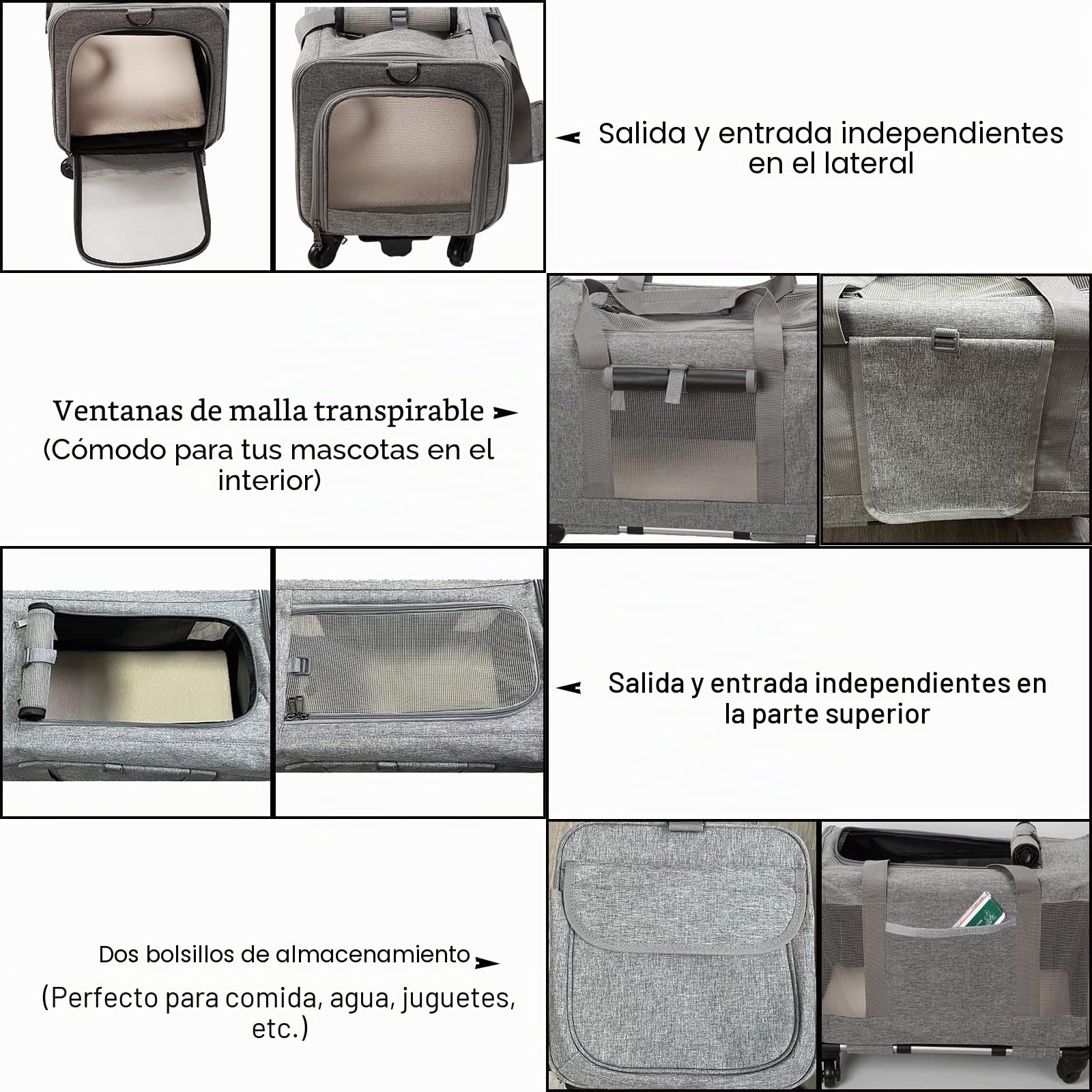 FLYAMAPIRIT Transportin Bolsa portátil para mascotas para perros pequeños y medianos y gatos, con asa telescópica y ruedas desmontables