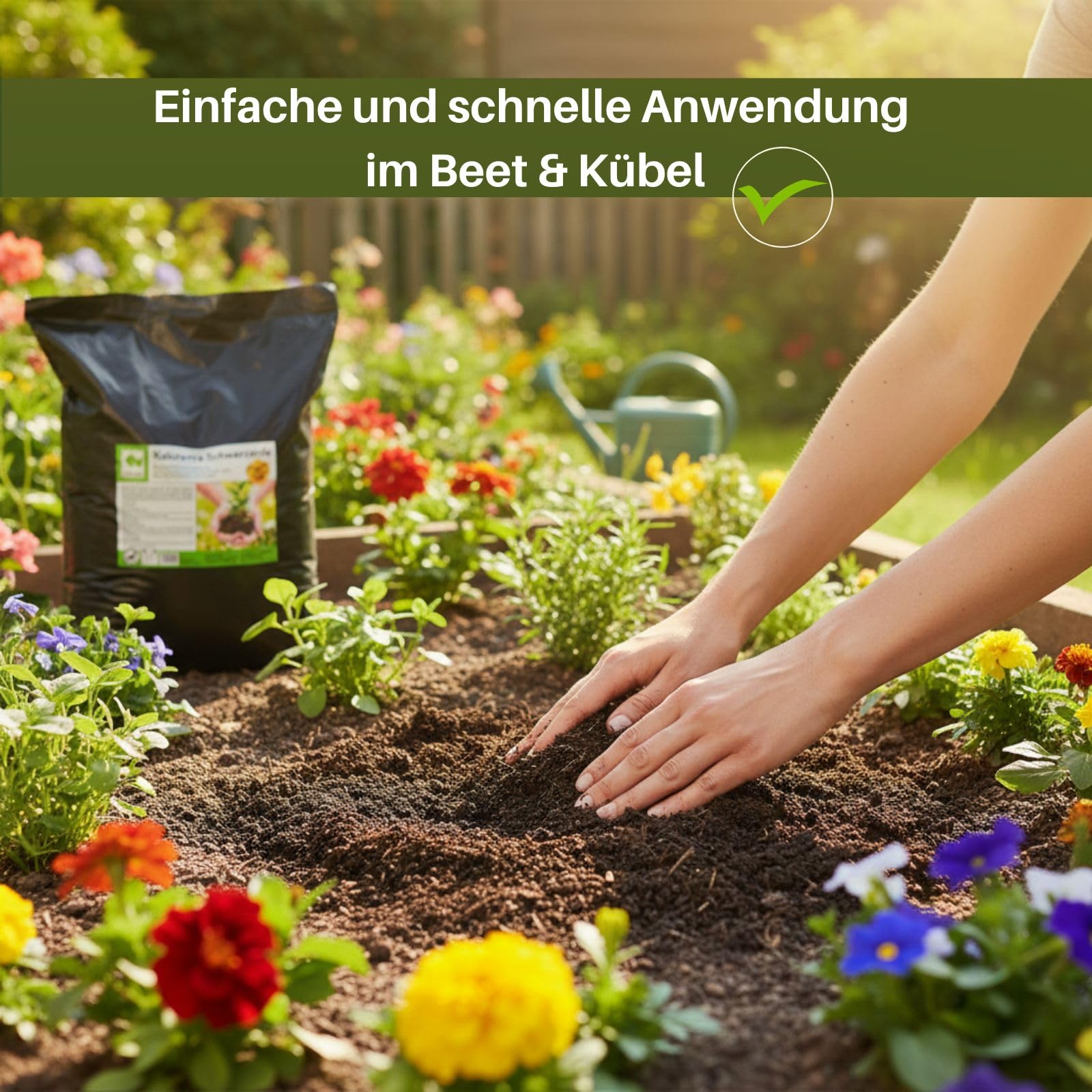 CarboVerte Kaluterra Schwarzerde Terra Preta, 20 L – Premium Pflanzenkohle Bodenverbesserer, Wasser- & Nährstoffspeicher, Nachhaltig, Für Beet, Hochbeet & Topfpflanzen