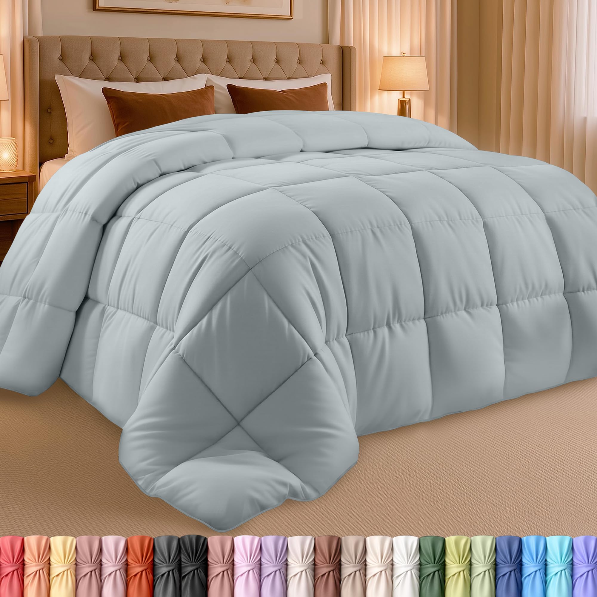 Utopia Bedding Comforter King Size, Duvet Insert, Light Grey, 90 x 102 in