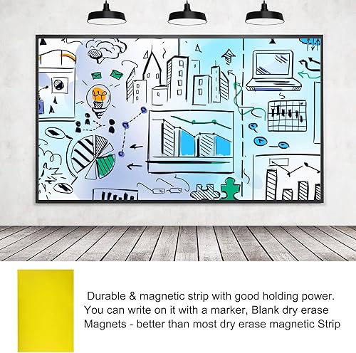 Miniatura 3 de Tablero magnético de hoja magnética de borrado en seco, 11.7 x 8 pulgadasamarillopaquete de 5