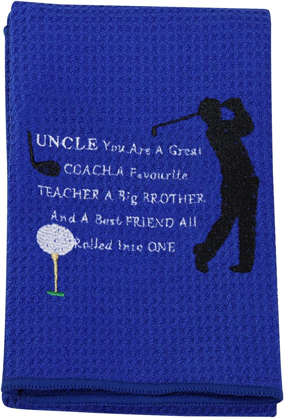 review PXTIDY Uncle Golf Towel Embroidered Golf Towel Gift Uncle Golf Gift Uncle Gifts from Nephew Niece Best Uncle Ever Thank You Gift for Uncle (Blue)