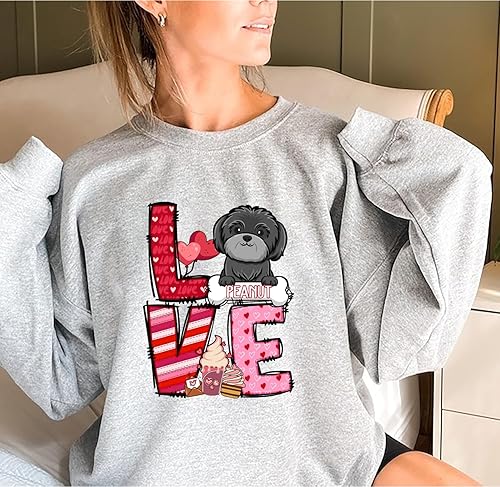 Miniatura 2 de Shih Tzu 5 - Sudadera personalizada para el día de San Valentín, camisa para perro, linda camisa de San Valentín para perros, regalo de San Valentín