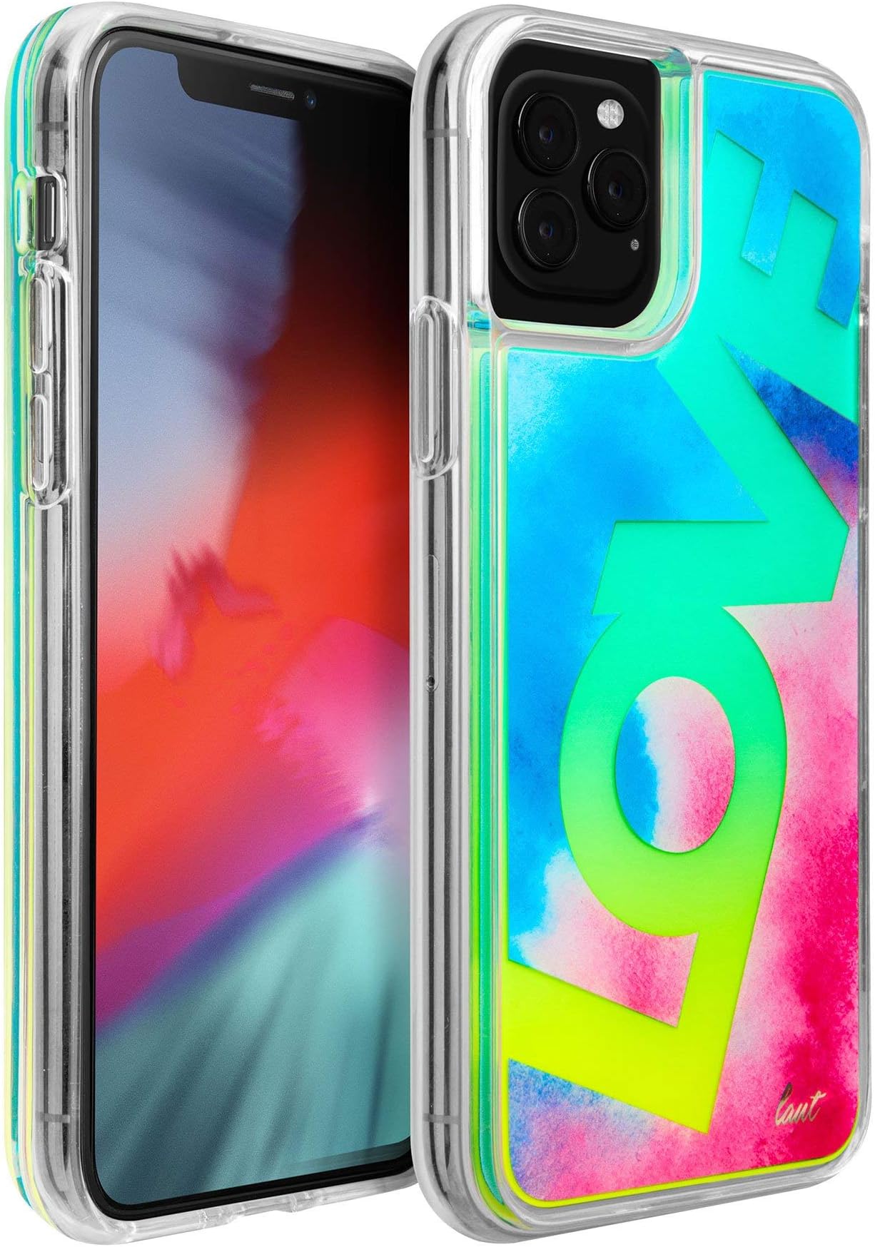 LAUT | NEON Love for iPhone 11 Pro Max | Liquid Waterfall | Glow in The Dark
