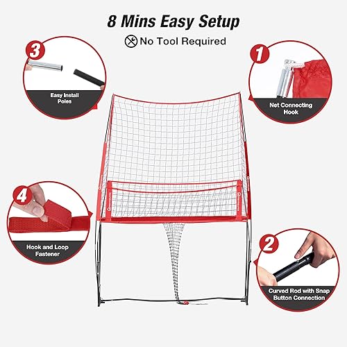 Miniatura 6 de WARMOUNTS Sistema de red de entrenamiento de voleibol