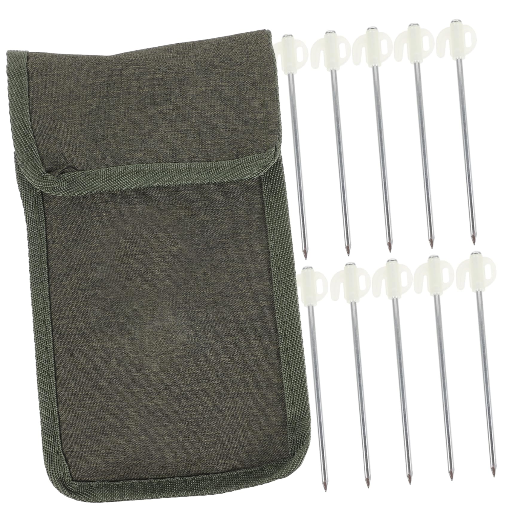HOLIDYOYO 1Set Heavy Duty Camping Tent Stakes Night Glowing Tent Pegs with Oxford Bag Durable Ground Nails for Grass Hard Surfaces Reusable for Outdoor Adventures