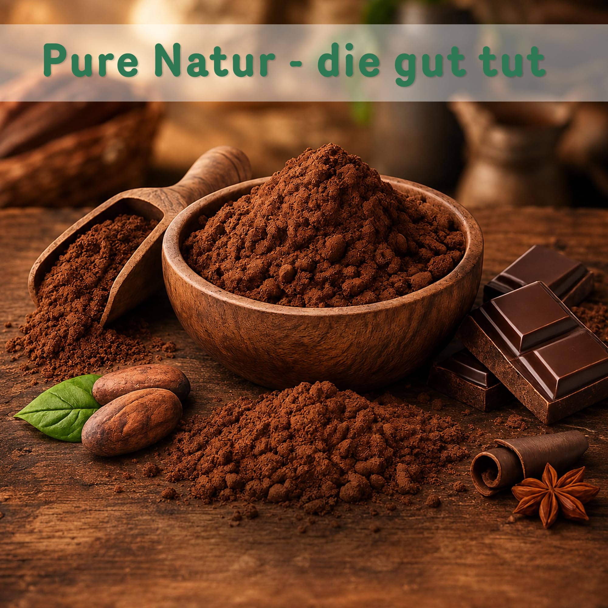 Tasty Pott Bio Kakao, schwach entölt I Kakaopulver I Zum Backen I Schokokuchen I Müslibowl I Vegane Küche I Intensiver Geschmack I Im Beutel 1000g (2x1000g)