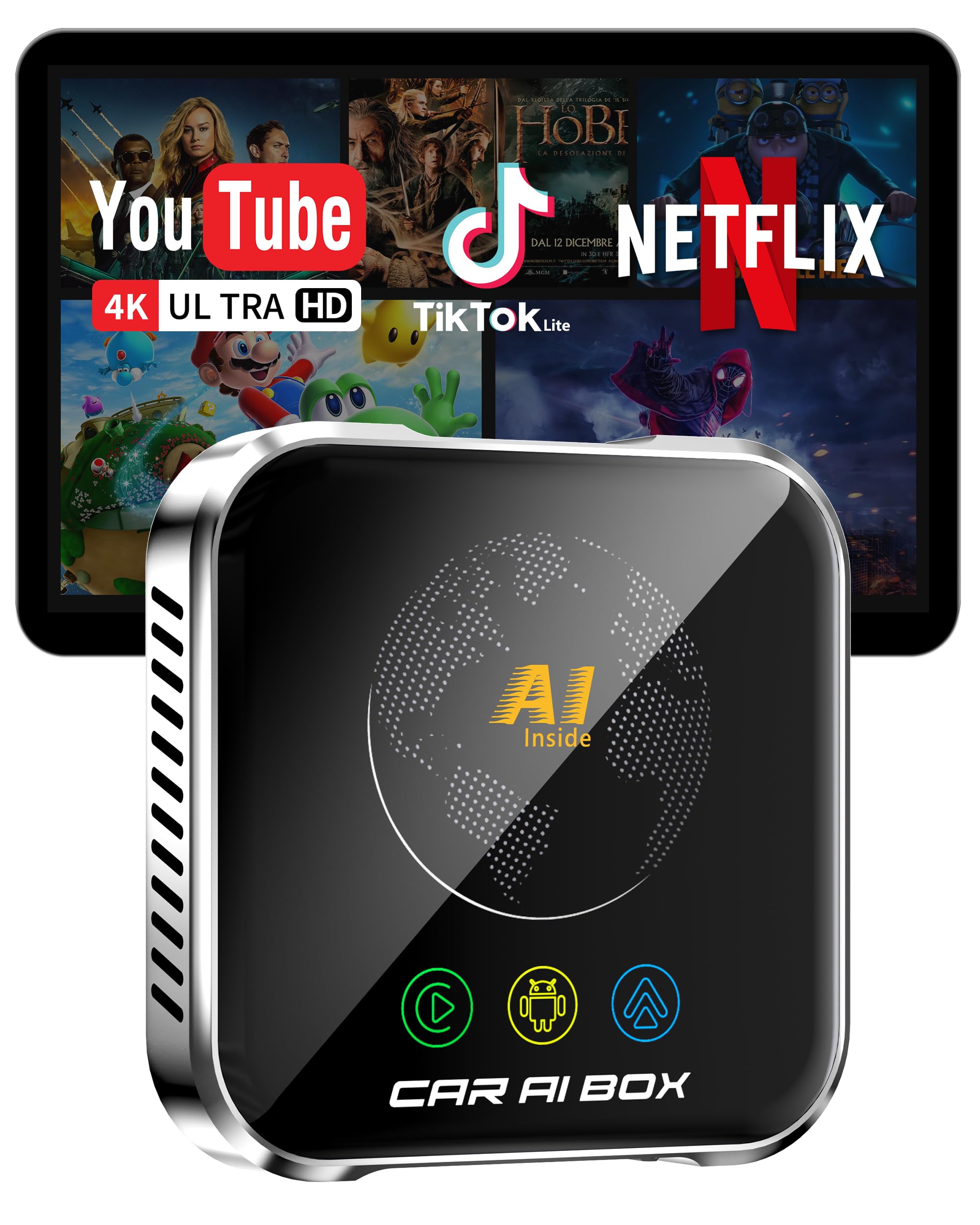Amazon.com: Magic AI Box Wireless CarPlay Adapter, Fast Car Video Box Plug  & Play, Easy Setup, Supports Netflix/YouTube/TF Card Streaming Equalizers  and More for OEM Wired CarPlay/Android Auto Cars (Silver) : Electronics