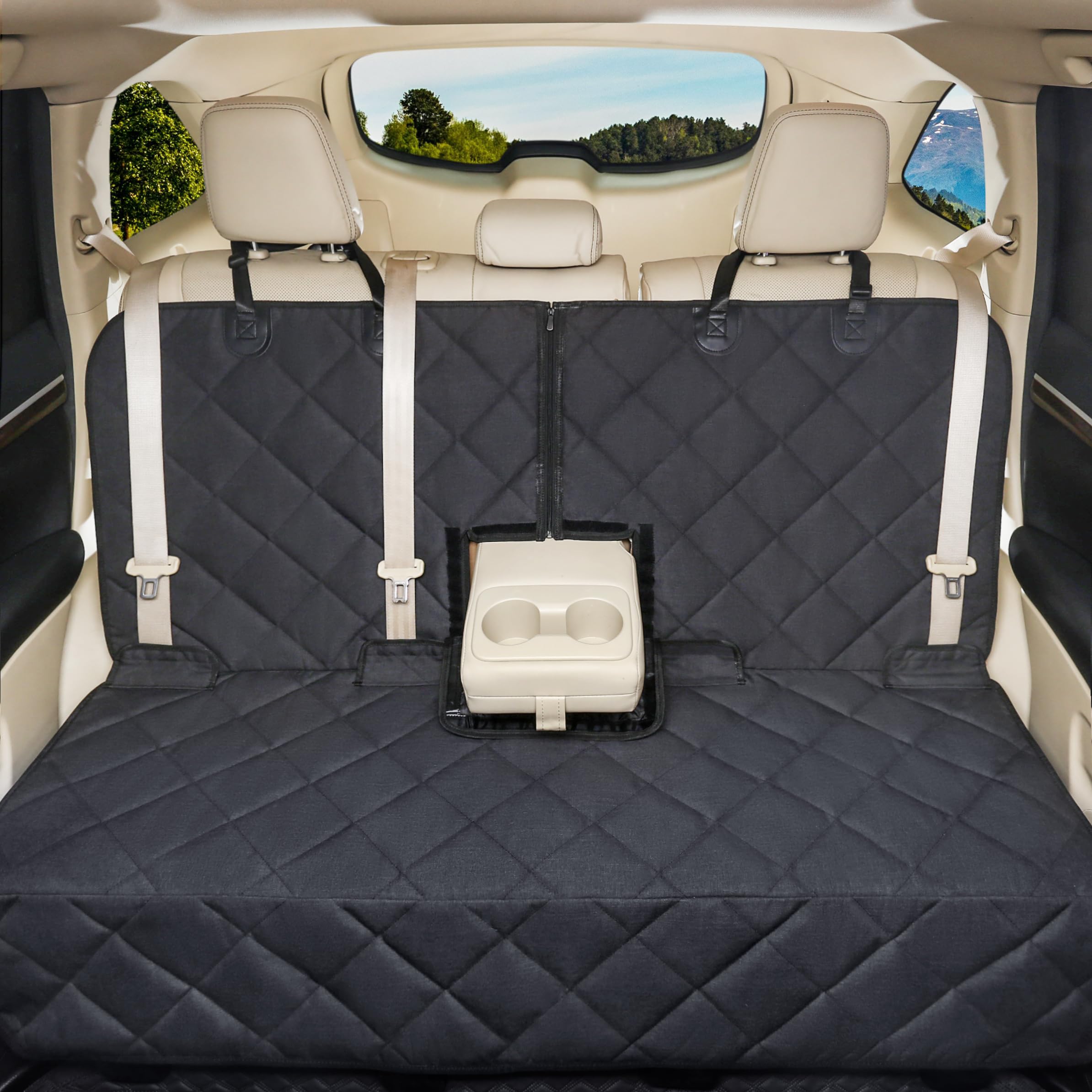 Bench Dog Car Seat Cover for Back Seat Waterproof Seat Covers Durable Scratch Proof Nonslip, Protector for Pet Fur & Mud Washable Backseat Cover for Cars Armrest Compatible