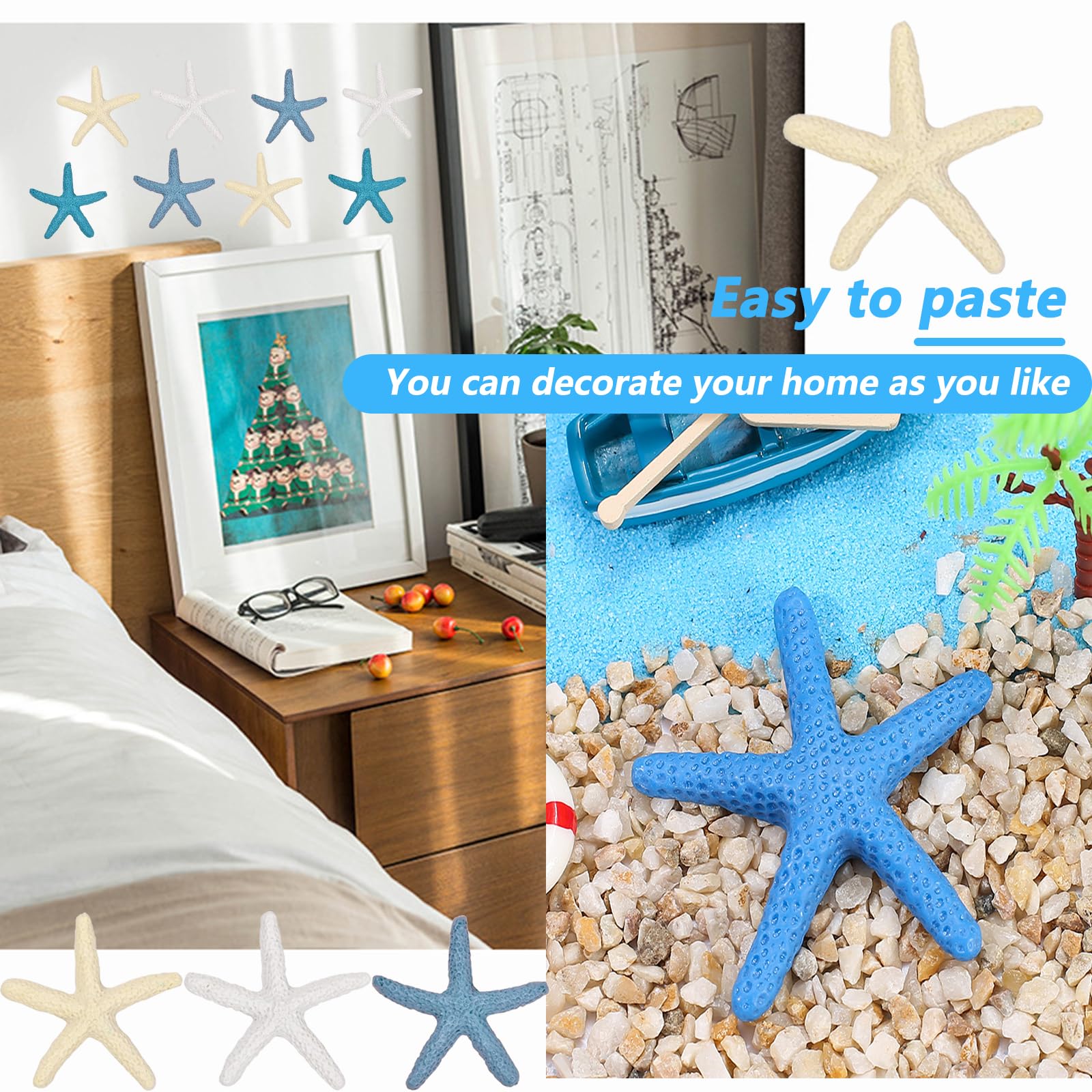 20 Stelle Marine In Resina Per Decorazione - 6cm Ciascuna Per Tema Spiaggia E Mare - Foto 10