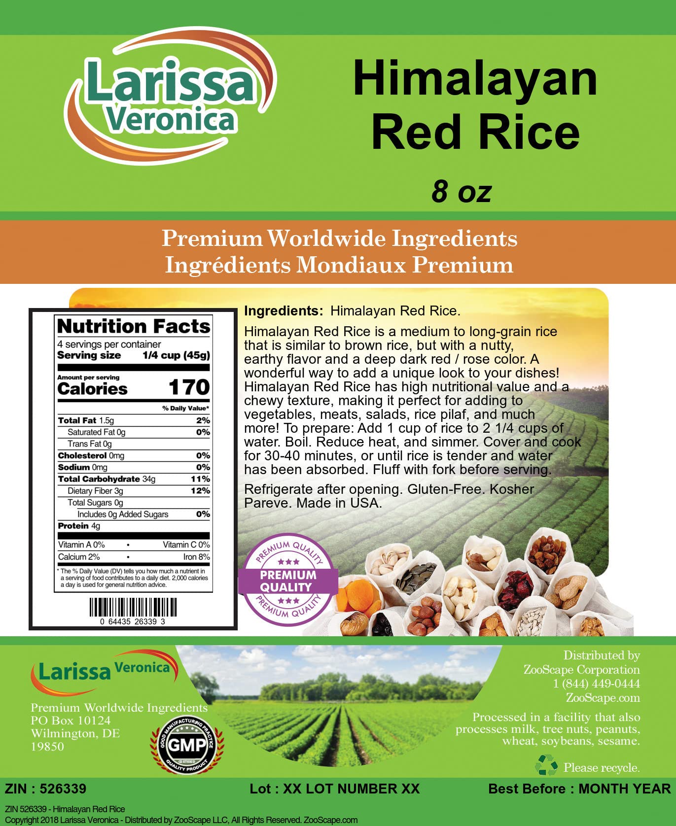 Amazon.com : Himalayan Red Rice (8 oz, ZIN: 526339) : Grocery