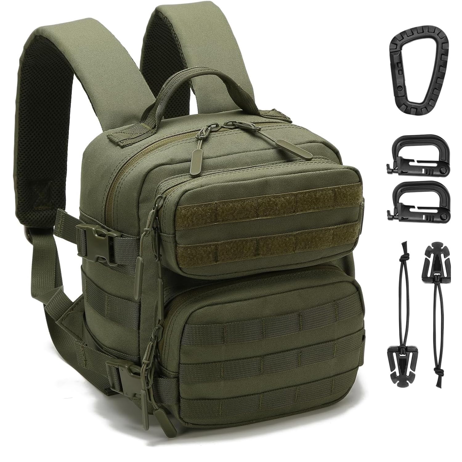 YASHALY 9L Mini Tactical Backpack Men Women Small Assault Rucksack Water-proof GYM Hiking Bug Out Bag with molle attachments