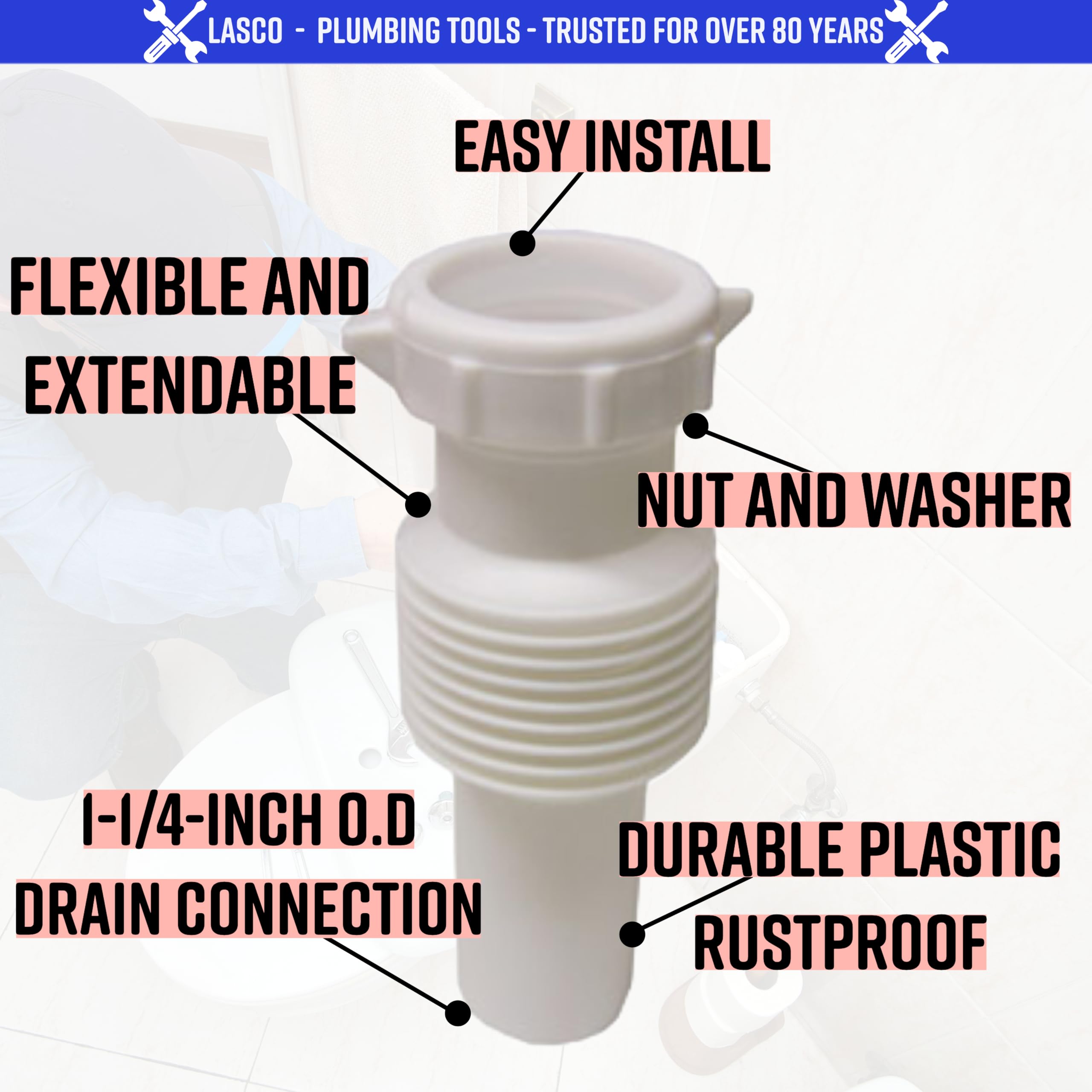 Amazon.com: LASCO 03-4315 White Plastic Tubular 1-1/4-Inch