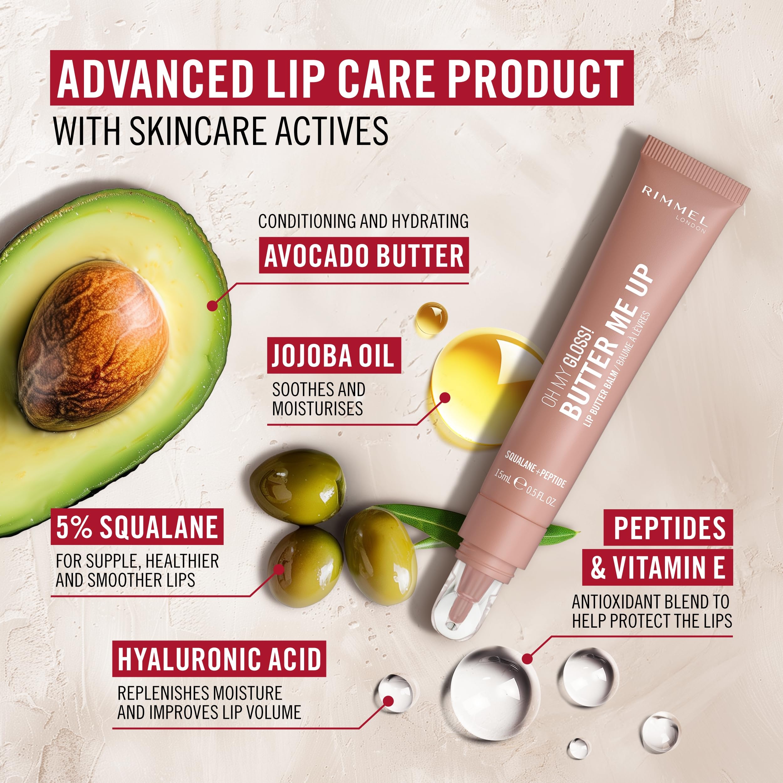 Rimmel Oh My Gloss! Butter Me Up, 003 Mellow Mocha, Moisturising Lip Butter Balm, Glossy and Sheer Tint, Ultra-Hydrating - Image 4