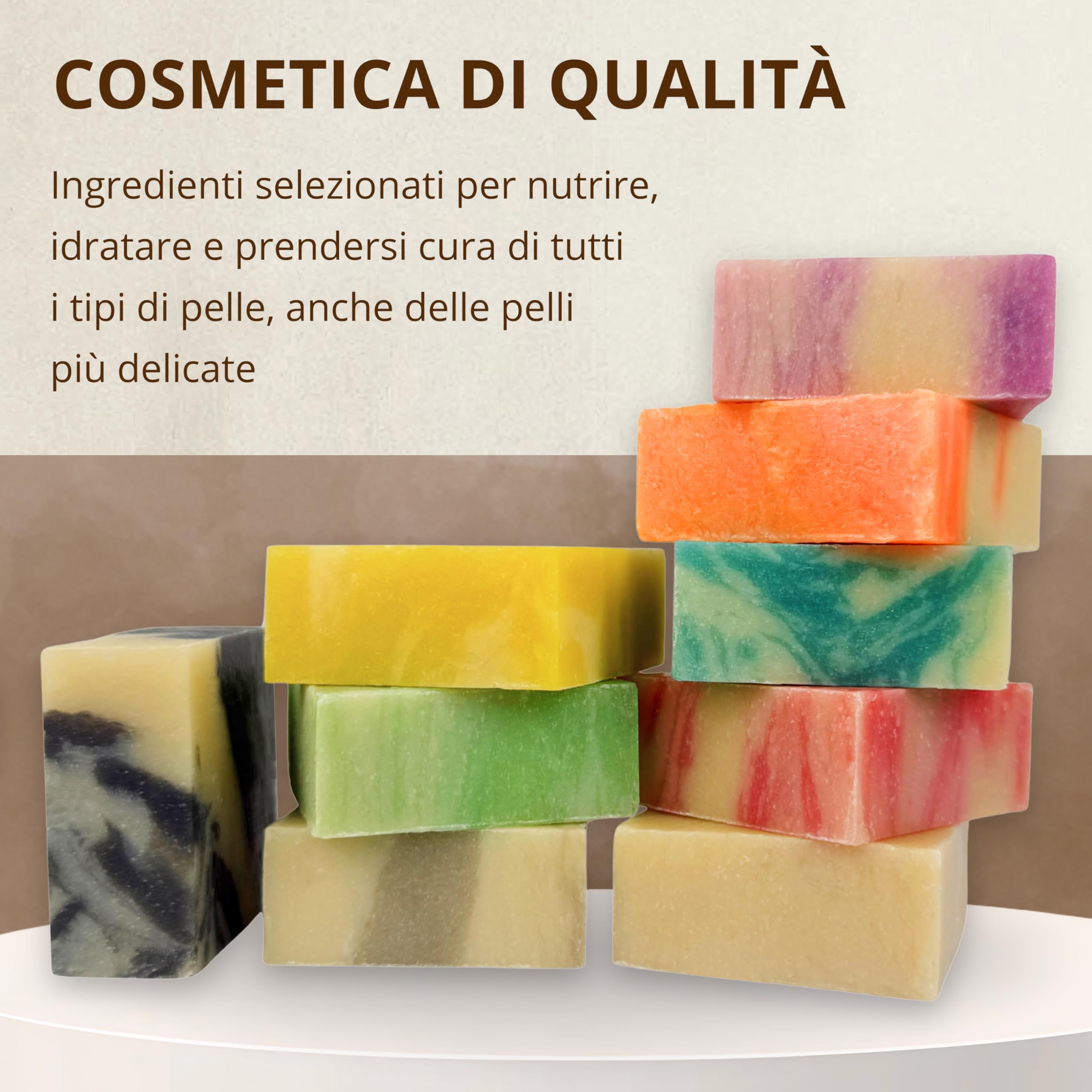 Set Saponette Profumate Bomboniere – 9 Saponette Profumate Decorative da 80 g in scatola di legno - Saponi Naturali Artigianali per viso e corpo delicati, pelli sensibili uso quotidiano
