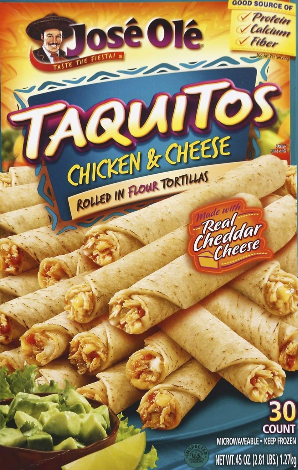 JOSE OLE FROZEN CHICKEN & CHEESE TAQUITO FILLED 45 OZ