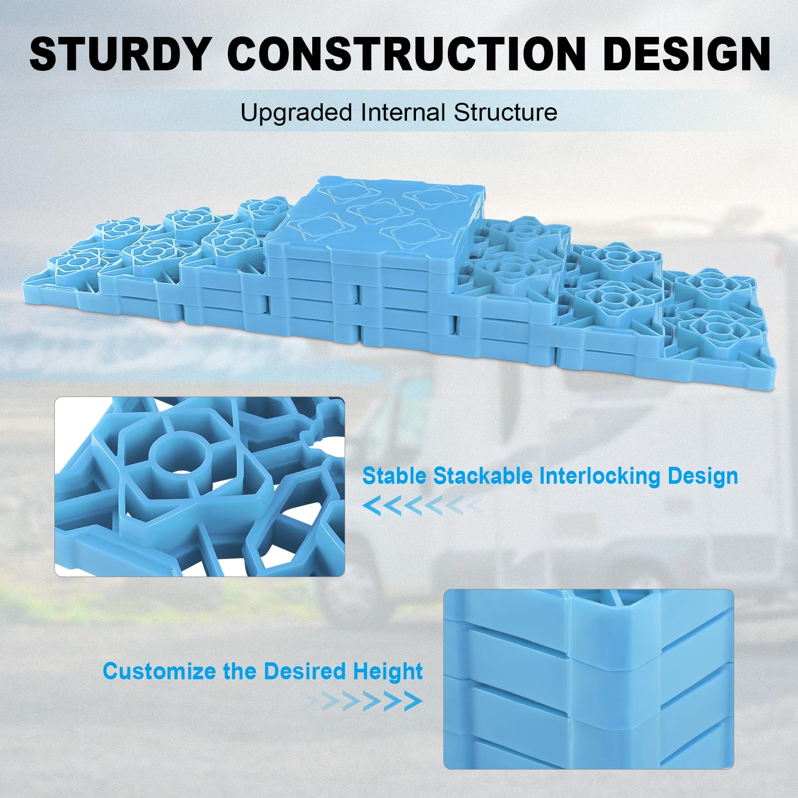 Rv Frame Block Snapklik.com : SKYJDM RV Leveling Blocks, 12 Pack Camper Interlocking ...