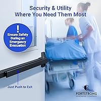 Vista 2 de FORTSTRONG Dispositivo de Salida de Pánico con Barra de Empuje Comercial de 31" (Negro) - Barras de Pánico para Puertas de Salida con Manija