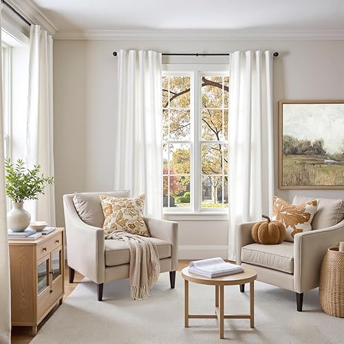 Miniatura 7 de Lazzzy Cortinas de terciopelo blanco de 90 pulgadas de largo para sala de estar, dormitorio, filtrado de luz, aislamiento térmico, cortinas de