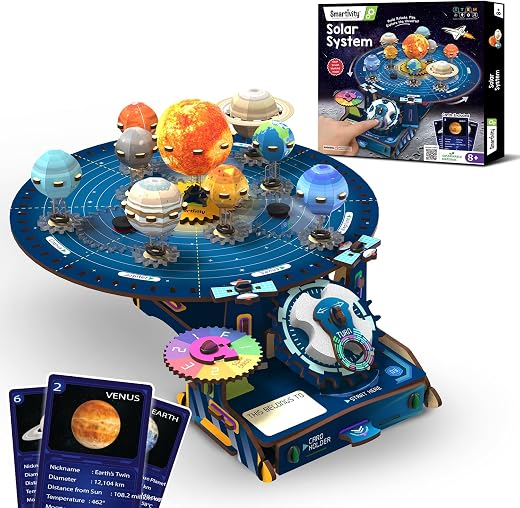 Smartivity DIY Solar System Kit | Gear-Driven Working Model of Planets | Birthday/Christmas Gift for Boys & Girls 8-14 YearsI Build, Rotate & Explore Astronomy | Learn Solar System & Science Facts