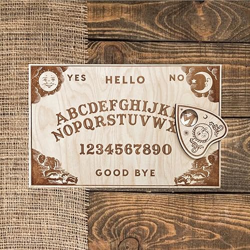 Miniatura 6 de Gran diseño clásico – Tabla de madera para el espíritu – Tabla de hablar – Tabla de alcohol – Tamaño grande 18 x 11.4 pulgadas hecho a mano de